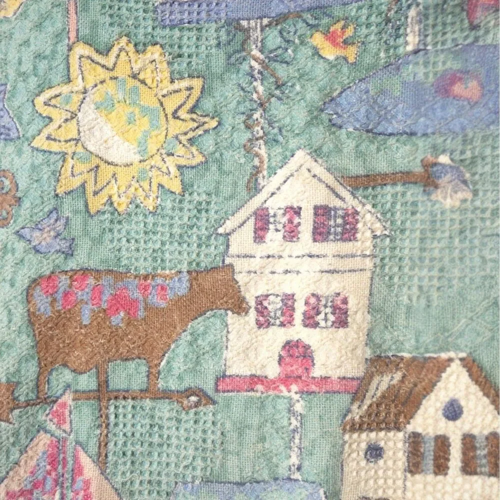CROWN CRAFTS Blanket Throw Country Farmhouse Rooster Barn 62” X 48”
